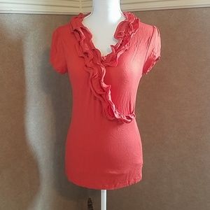 Women's v-neck burnt orange blouse (med)